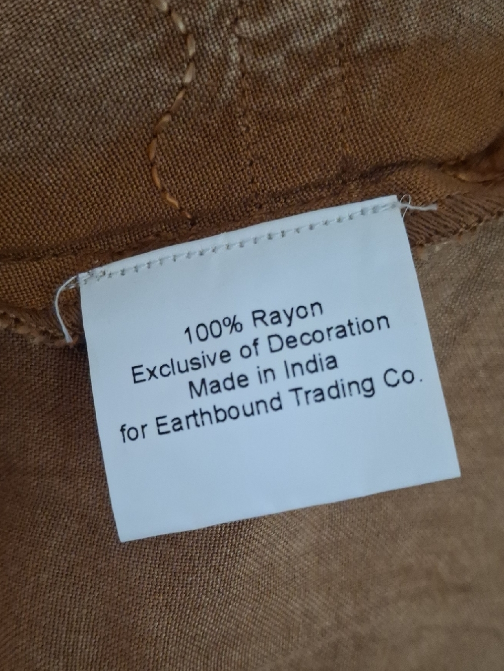 Earthbound-Embroidered Tan Spaghetti-Strap Dress- W Sz XL - Picture 11 of 11